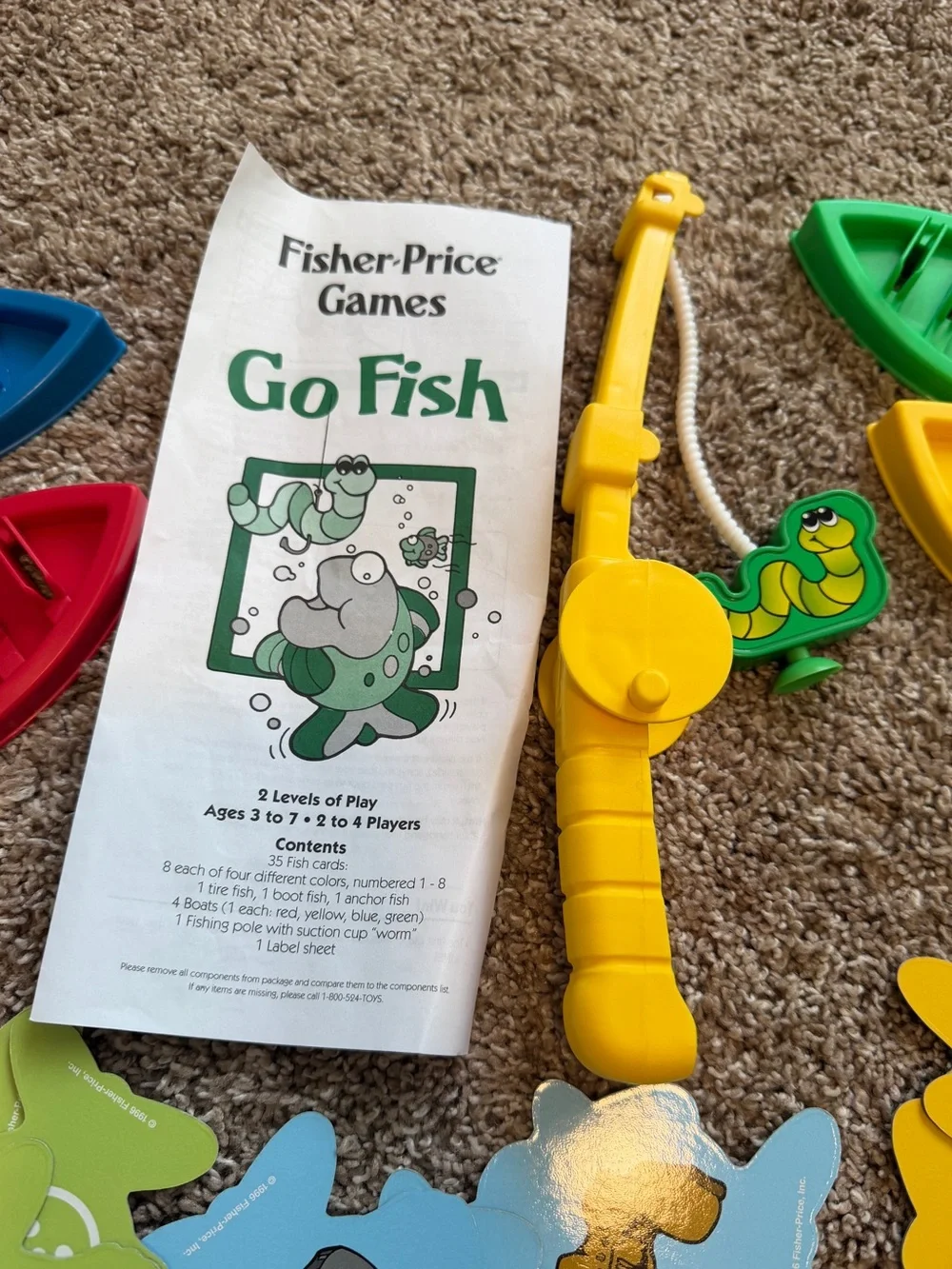 Fisher-Price Go Fish! Game COMPLETE Vintage 2000   Preschool Color Matching Kdg